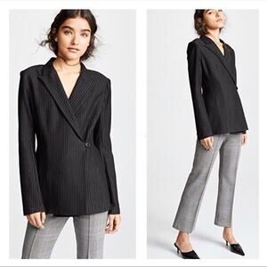 NWT Anthropologie Bailey 44 Striped Boyfriend Blazer XS Black Minimalist Chic